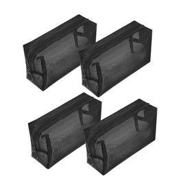 BESPORTBLE 4pcs Mesh Makeup Bag Set Durable Nylon Travel Zipper Pouches for Toiletry Cosmetics Accessories Organizing for Home Travel