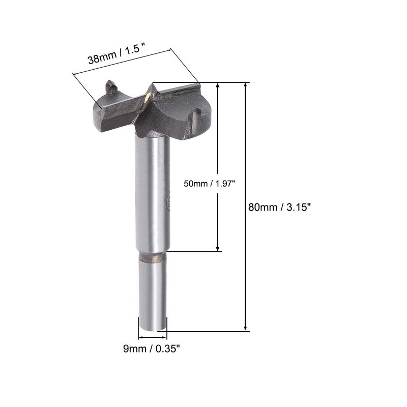sourcing map Forstner Drill Bits 38mm, Tungsten Carbide Wood Hole
