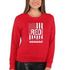 Go All Out XX-Large Red Adult Remember Everyone Deployed RED Friday Sweatshirt Crewneck