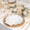 WDF 350PCS White and Gold Plastic Plates - Gold Plates
