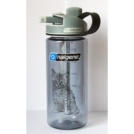 Nalgene 'Multi Drink' - 0,6 L, grau mit Katzen-Motiv