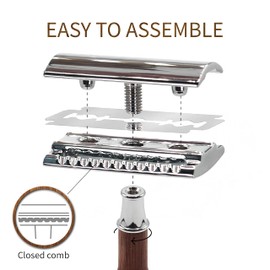 Bamboo Safety Razor| Razors for Men and Women | Double Edge Safety Razor | Fits All DE Razor Blades | Eco-Friendly and Reusable Razors | Classic Safety Razor | Bambaw