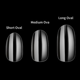 Clear Acrylic Nail Tips 504PCS Oval Full Cover False Nails S M L 3 Shapes Finger Nails Press on Nails DIY Nail Art for Nail Tips Extension 12 Sizes