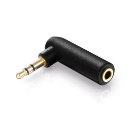 conecto Audio Adaptor 3.5 mm Jack Plug to 3.5 mm Jack Socket Gold-Plated 90° Black