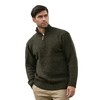 Aran Crafts Men's Irish Cable Knitted Wool Half Zip Sweater