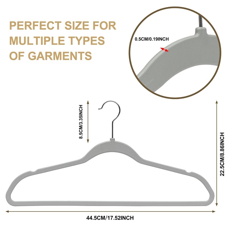 Quality Hangers Clothes Set 50 Pack - Non-Velvet Plastic for