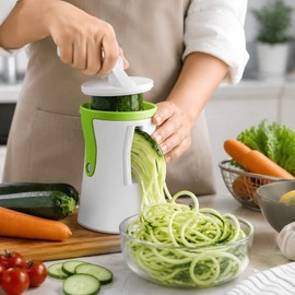 Vegetable Spiralizer Slicer for Healthy Cooking – 3-Blade Spiral Cutter for Carrot, Cucumber, Potato and Salad Preparation