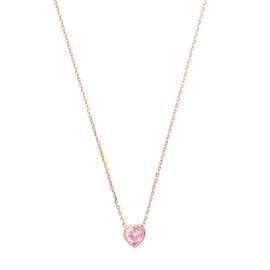 Fossil Women's HAZEL VALENTINE HEART Pink Crystal Pendant Necklace, JOA00838791, Brass, No Gemstone