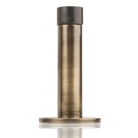 Projecting Door Stop Antique Brass 76mm Wall or Skirting Mounted