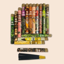 Giftbrit D'Art Hex Incense Sticks - Set of (14 X 20) Variety Flavoured Packs 280 Sticks with Free Shakti Incense Sticks 20 Sticks| Best for Purification, Yoga, Meditation | All 14 Types of Flavours