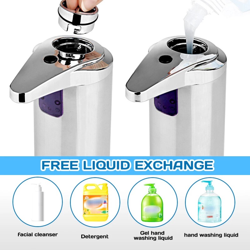 Unbranded Touch-Free Rechargeable Soap Pump Dispenser Auto Handfree Sensor Stainless