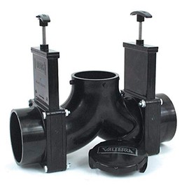 Valterra T84 3" Hub x 3" Hub x 3" Bay with Cap Double Ell Rotating Valve Assembly,Black