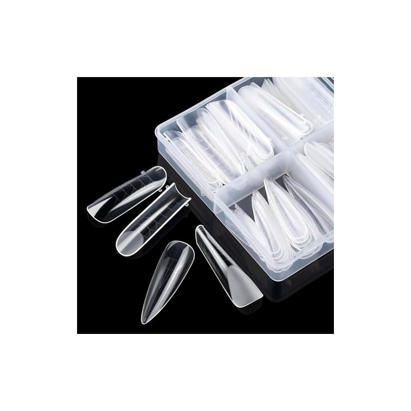 96Piezas Moldes de Uñas, 4 Estilos Extensión de Poli Gel