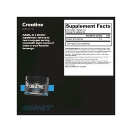 ONNIT Creatine Monohydrate Powder – 5g Premium Creatine for Muscle Strength, Power & Lean Mass, Supports Brain Health & Cellular Energy, Unflavored, 30 Servings, 5.29 oz