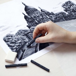 Conté à Paris 12 Count 2B Sketching Crayons Set, Black