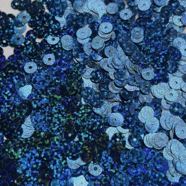 SequinsUSA 6mm Flat Sequins Capri Blue Hologram Glitter Sparkle Metallic Made in USA