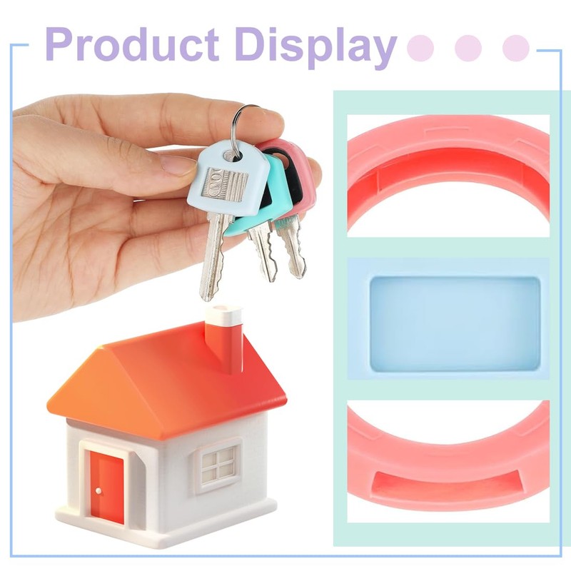40 Piece Keycap Set with Labels Square and Round Plastic