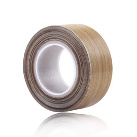 100% Quality Assurance; PTFE Coated Fiberglass Teflon Tape,high Temperature Tape;Drying Conveyor Belt; Welding Sealing Tape; -196℃ - +300℃ (Brown 1, 25mm x 12yards x 0.18mm)