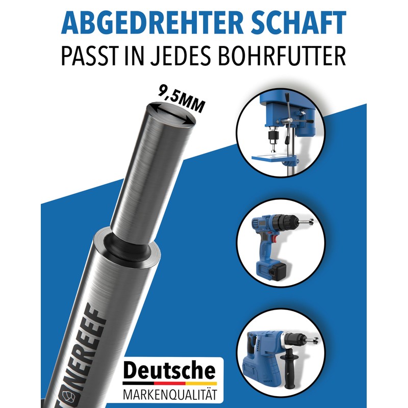 Forstner Drill Bit Set 8 Pieces [12-40mm Including Storage Box]
