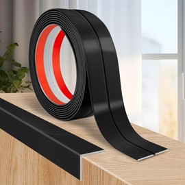 LSGCQ Protector de esquina de pared flexible, autoadhesivo, para despegar y pegar, negro, 1.6 pulgadas x 10 pies