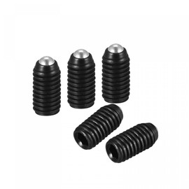 sourcing map Ball Point Set Screws, 5pcs M5 x 10mm High Carbon Steel Metric Spring Hex Socket Grub Screw