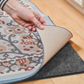 Waterproof Rug Pad, Thick 3x5 ft Under Area Rug Carpet Pad, Non Slip Rug Pads for All Floors and Hardwood Floors Finishes, Keep Carpets in Place Soft and Prevent Rug from Wrinkling or Buckling