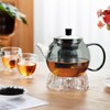 28OZ Glass Teapot with Infuser Stovetop Safe, 800ml Borosilicate Glass