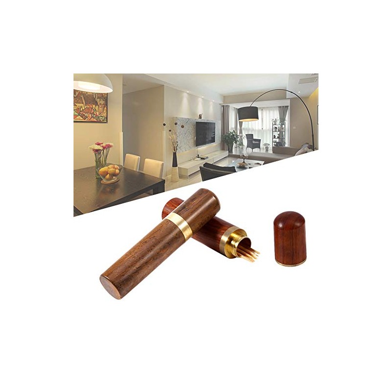 Toothpick Container Portable Wooden Toothpick Container Mini Toothpick Box Bag