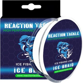 Reaction Tackle Ice Braid – Ice Fishing Braided Line, Tip-Up Line - Ice White - 8LB / 150yds