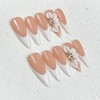 White French Press on Nails Long Stiletto False Nails with
