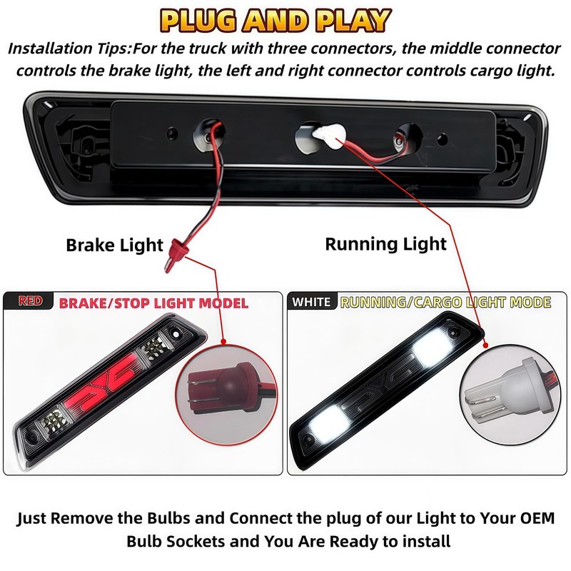 HAHLOMEI LED Third Brake Light Compatible with 2009-2014 Ford F150