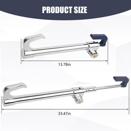 FALVFUN Car Steering Wheel Lock, Retractable Adjustable Length Vehicle Security Lock Device with 2 Keys, Double Hook Automotive Brake Locking Pedal, Universal for SUV, Sedan, Truck