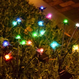 etheray Butterfly Body Glow Solar Light for Yard Decor 4-Pack, Outdoor LED Stake Lights Swaying in Wind Fairy Garden Decorations, Waterproof Patio Backyard Lawn Pathway Landscape Path Lights