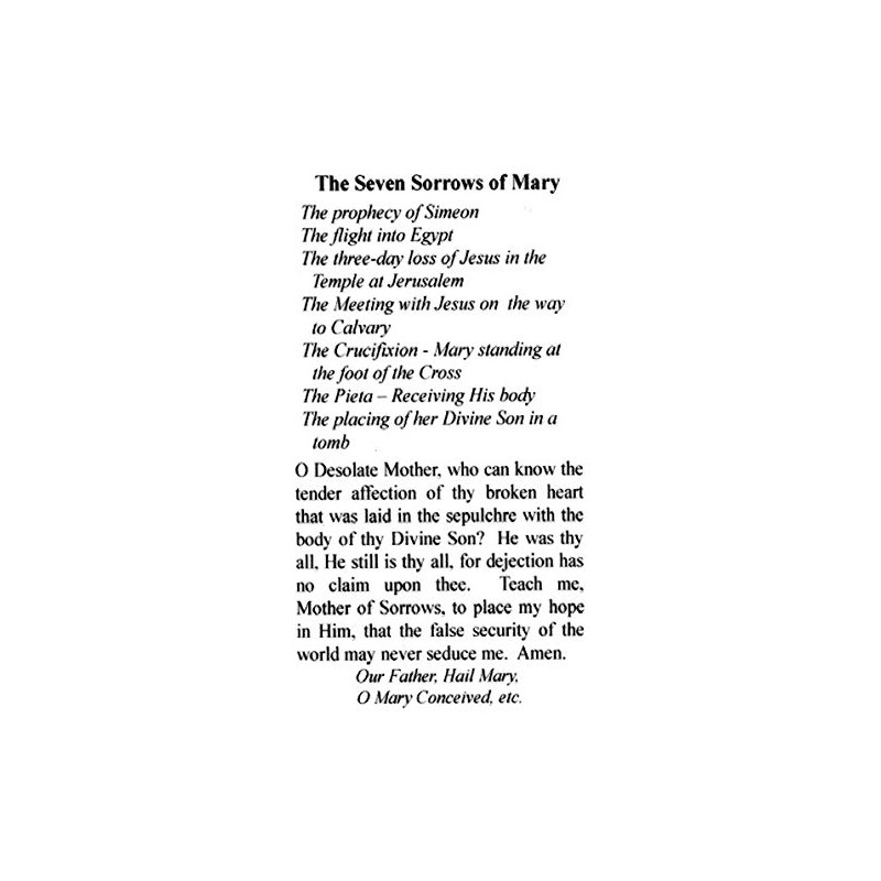 St. Jude Store The Seven Sorrows of Mary - Laminated