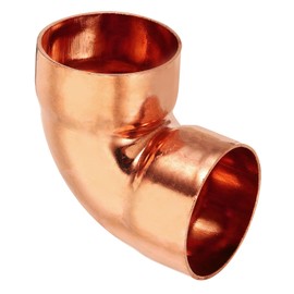 PATIKIL 2 1/8" ID 1.5mm Thick Elbow Copper Fitting, 1pc 99.9% Pure Copper Pipe Fitting 90 Degree Short Radius Tube Connector Sweat Solder for HVAC Refrigeration System