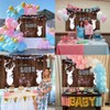 Bellicremas Rustic Wood Buck or Doe Gender Reveal Backdrop Pink
