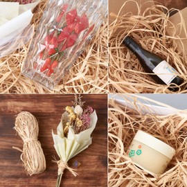 HSTECH Natural Raffia Paper Ribbon, Raffia Straw Perfect for Crafts Straw Weaving or Bouquets Decoration, Christmas，Birthday Rafia Grass Gift Wrap Ribbon 2 Pcs