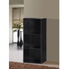 Hodedah Import 3 Shelf Bookcase, Black