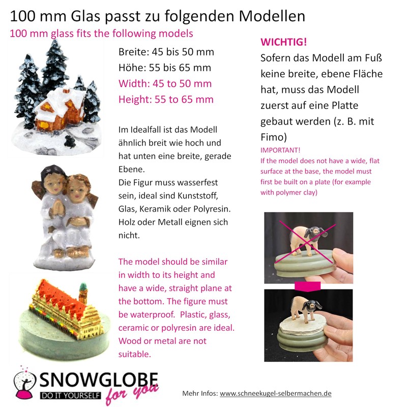 DIY 40105 DIY Snow Globe with Glass Ball and Polyresin