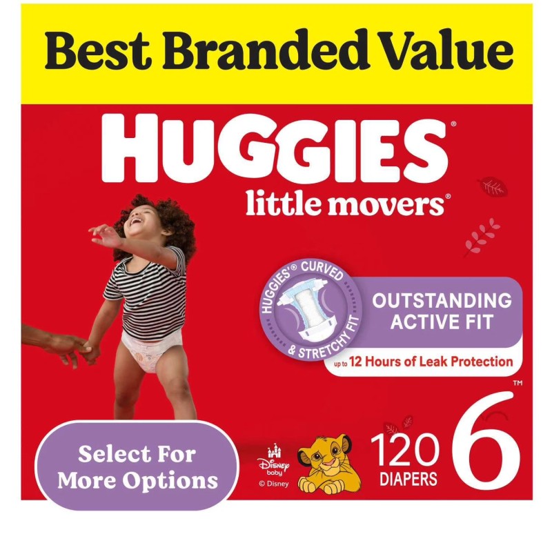 Huggies Little Movers Mickey Mouse Disposable Baby Diapers (Size 6)
