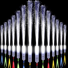 Jecery 96 Pieces White Fiber Optic Wands Glow Sticks LED Light up Wedding Wand with 3 Modes Flashing Sparklers for Wedding Bridal Shower Birthday Glow in the Dark Party Favors Supplies