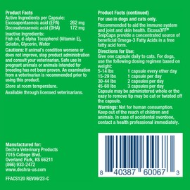 Eicosa3FF SnipCaps Omega 3 Free Fatty Acid Capsules for Dogs and Cats - Small, 120 ct