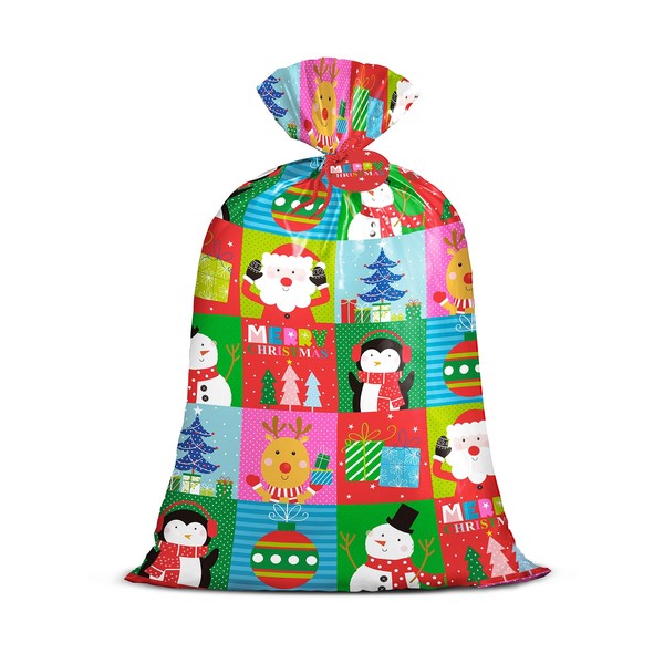 Loveinside Jumbo Large Plastic Gift Bag, Christmas Design Plastic Bag
