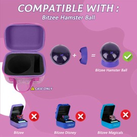 Travel Case for Bitzee Hamster Ball Interactive Toy - Shockproof Storage Box with Custom Foam Insert & Carry Handle, Fits Electronic Pet Toy + Dock (Only Case) (Purple)