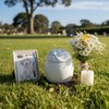 530ml Ceramic Pet Cremation Urn for Dogs, Sleeping Dog Lid