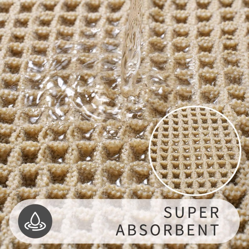 YDCZTYGY Waffle Knit Textured Bath Mat Super Absorbent Washable Quick