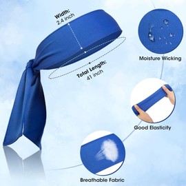 Chalier Head Tie Headbands for Men, Tennis Karate & Ninja Headbands, Athletic Sweatbands for Men Women, Black, Red, Blue (6 Pack)