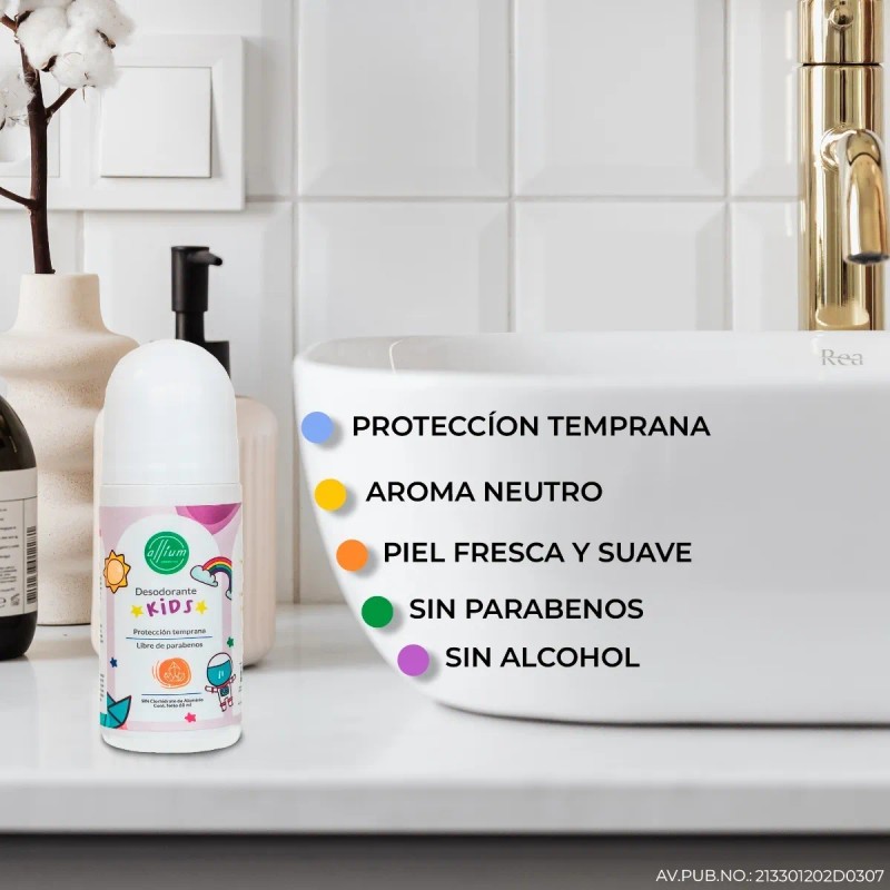 Desodorante Natural Unisex Para Niños - Kids 4 Roll On