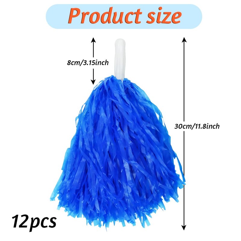 Faxco 12Pack Plastic Pom Poms Cheerleading Pom Poms Sports Dance