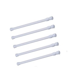 Spring Curtain Tension Rods, 5 Pack Cupboard Bars Tensions Rods 15.7 to 28 Inches Adjustable Extension Rod for Bathroom Window Closet refrigerator bar DIY Projects